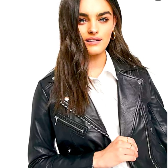 Lab London Genuine Lamb Leather biker jacket - Picture 7 of 8